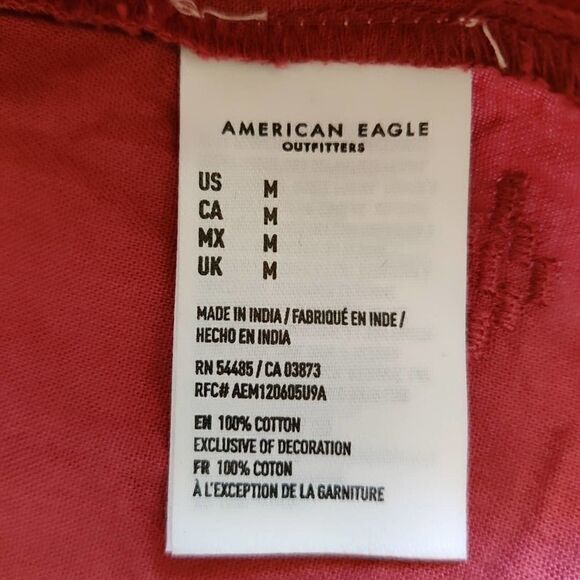 American Eagle Outfitters lace inset boho top sz M - Picture 9 of 9